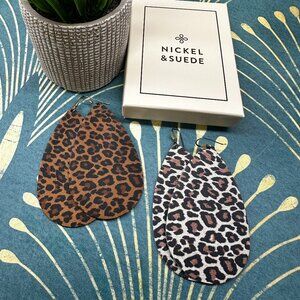2 Pairs Nickel & Suede Earrings